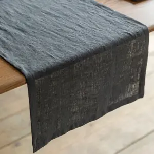 Garden Trading Charcoal Linen Table Runner
